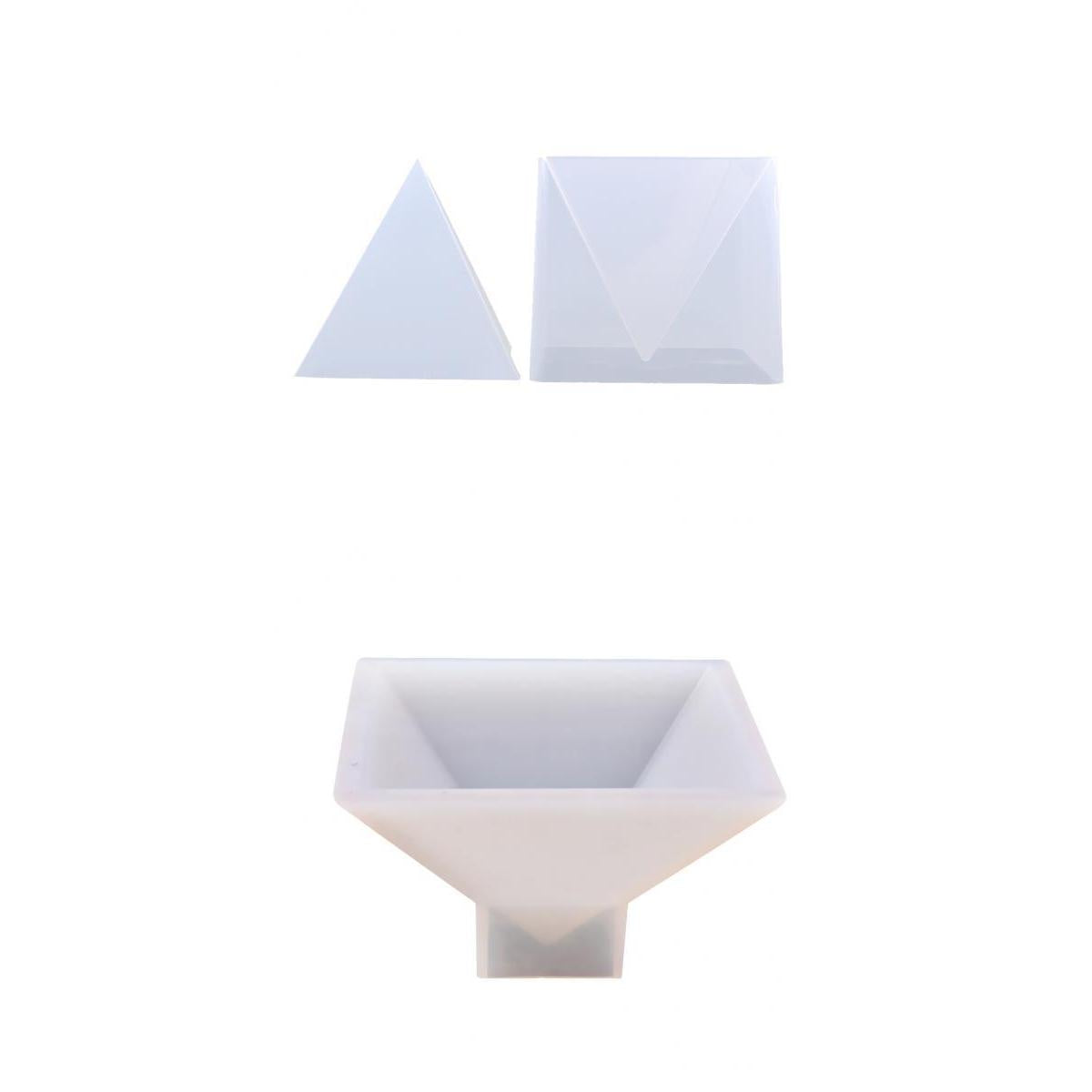 2 Pieces Pyramid Shape Silicone Mold Resin Ornaments Craft Mould 95mm 150mm