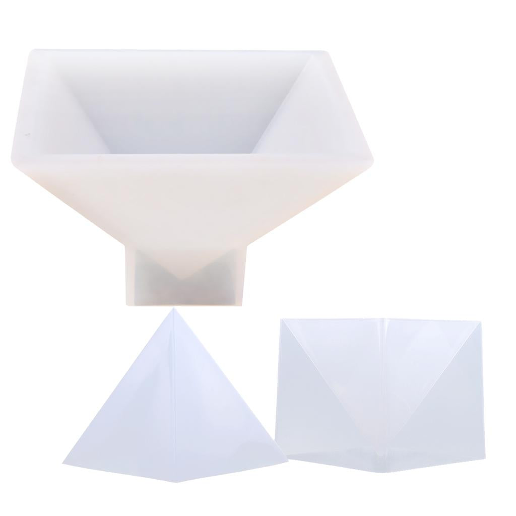 2 Pieces Pyramid Shape Silicone Mold Resin Ornaments Craft Mould 95mm 150mm