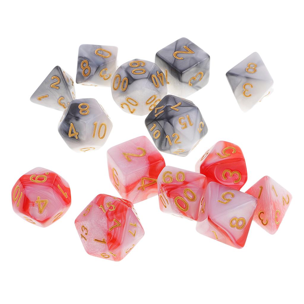 14 Pieces Polyhedral Dice Set for RPG Board Games