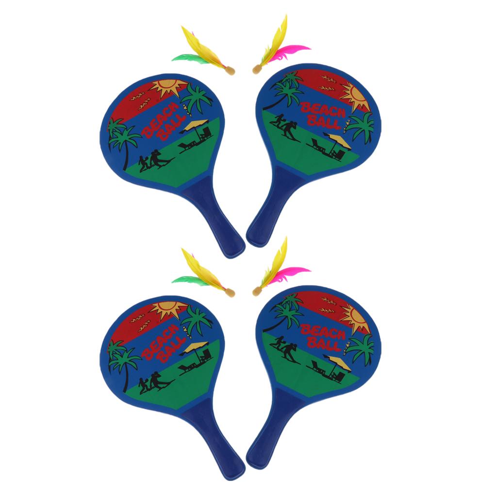 2 Set Beach Ball Paddles / Rackets Tennis Badminton Bat Backyard Toys / Game