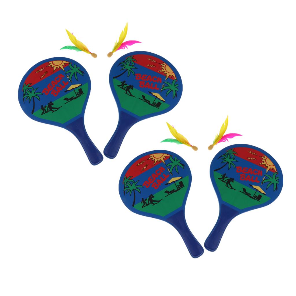 2 Set Beach Ball Paddles / Rackets Tennis Badminton Bat Backyard Toys / Game