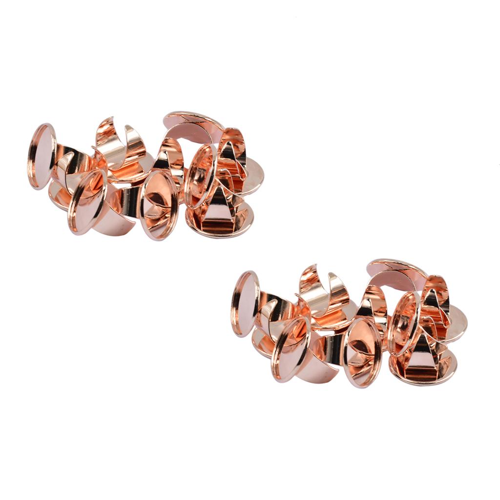 20 Pieces Rose Gold Brass DIY Empty Ring Bezel Base for 25mm Cabochon