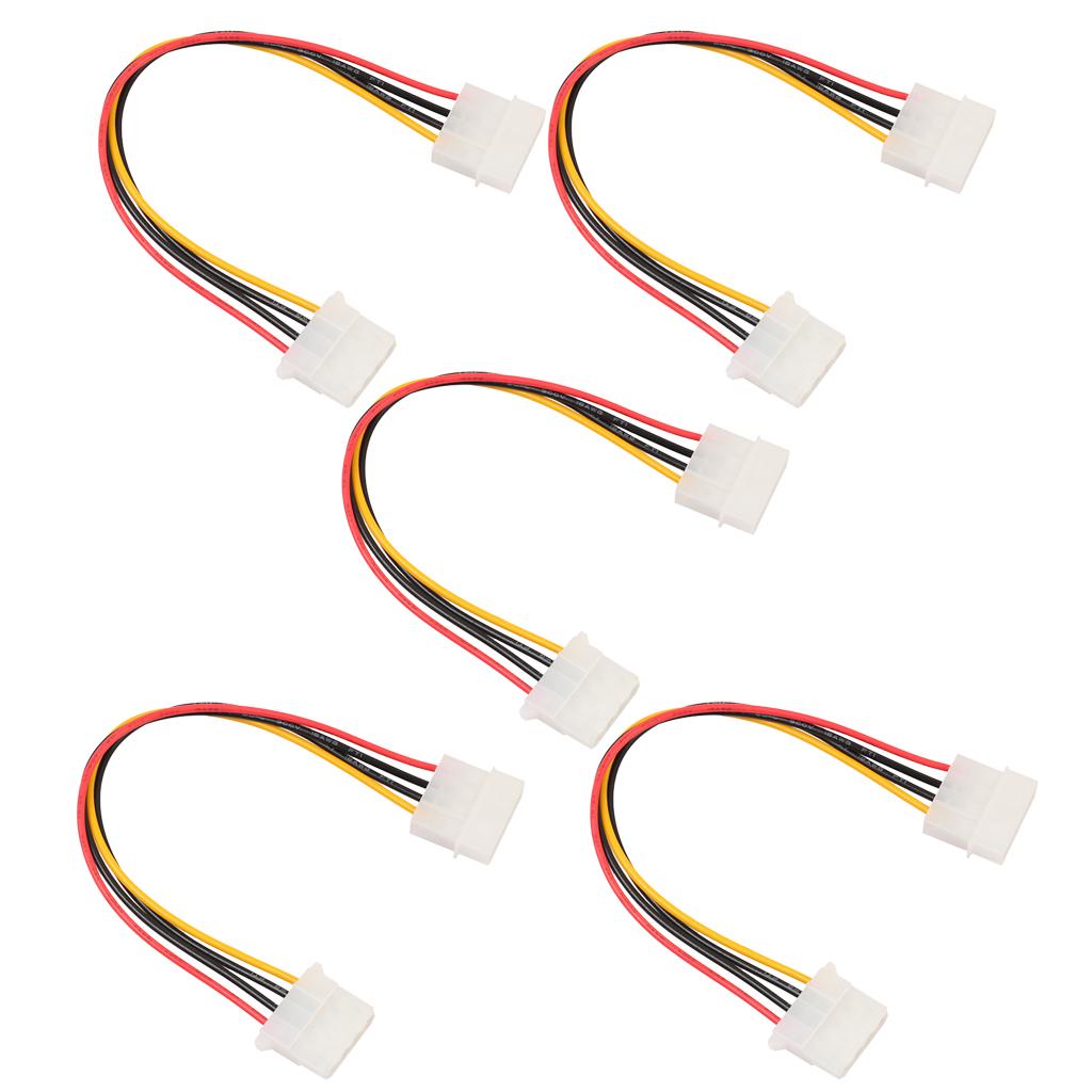 5 Pieces IDE 4Pin Male to Female Internal PC Power Supply Extension Cable