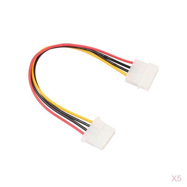 5 Pieces IDE 4Pin Male to Female Internal PC Power Supply Extension Cable