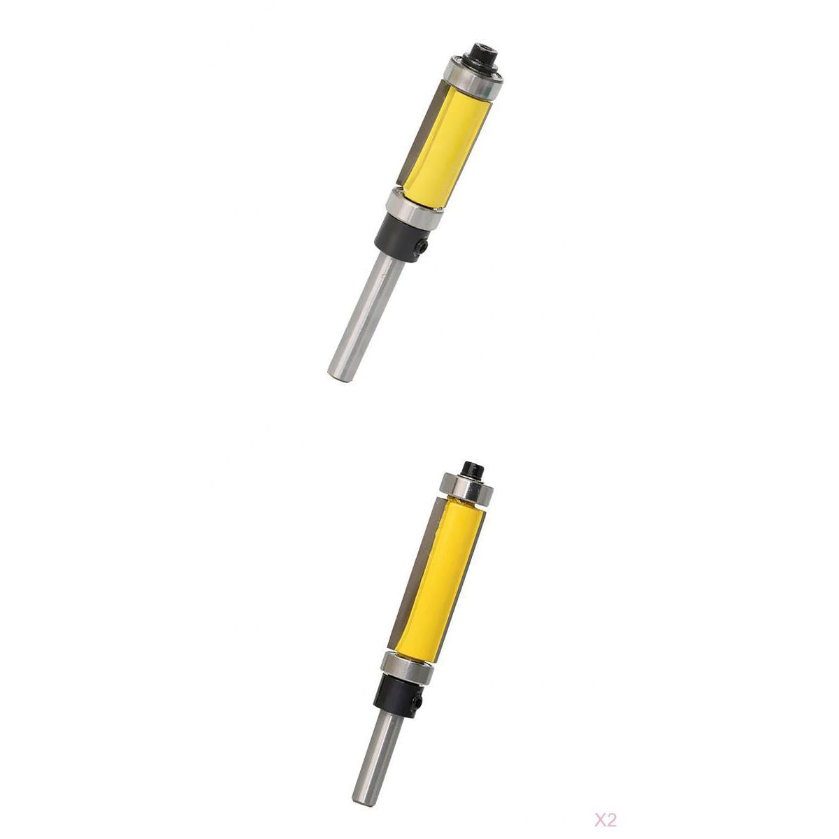 3 pieces Solid Carbide Flush Trim Top & Bottom Bearing Router Bit 25mm, 38mm