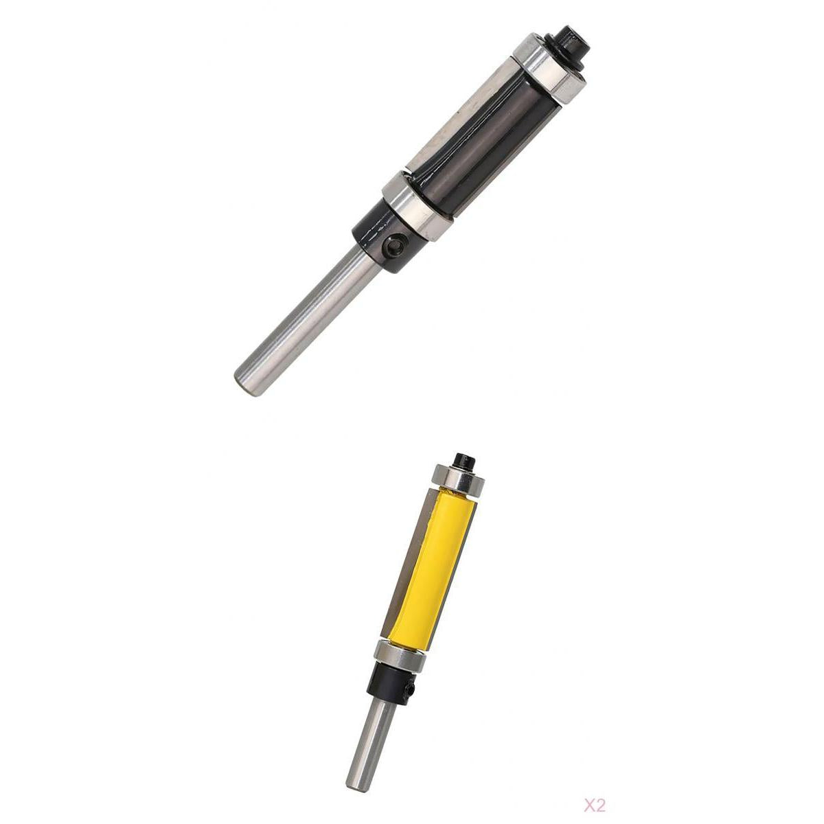 1 Set Solid Carbide Flush Trim Top & Bottom Bearing Router Bit 25mm, 38mm