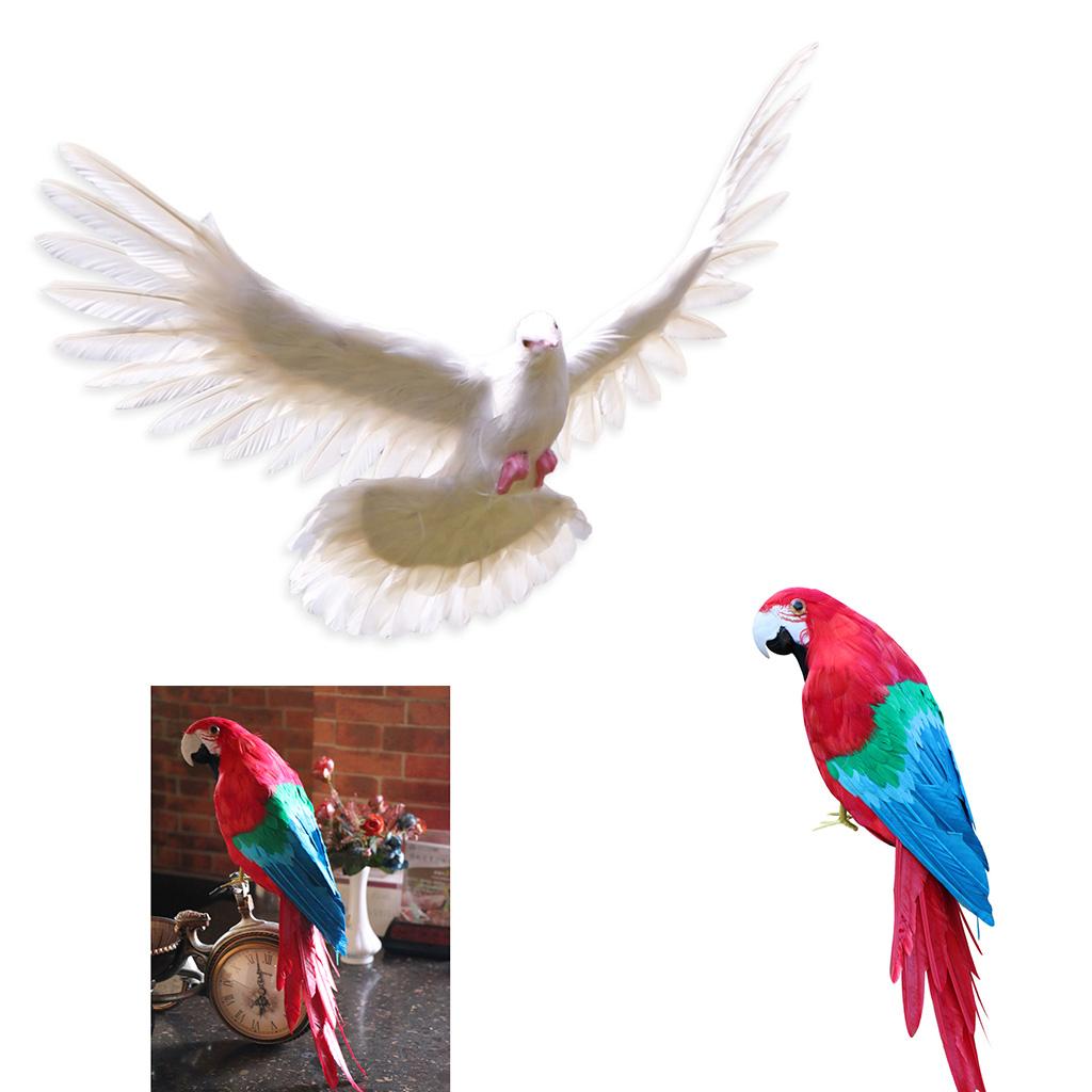 2Pcs Small Artificial Bird Feathered Realistic Garden Home Decor Ornament