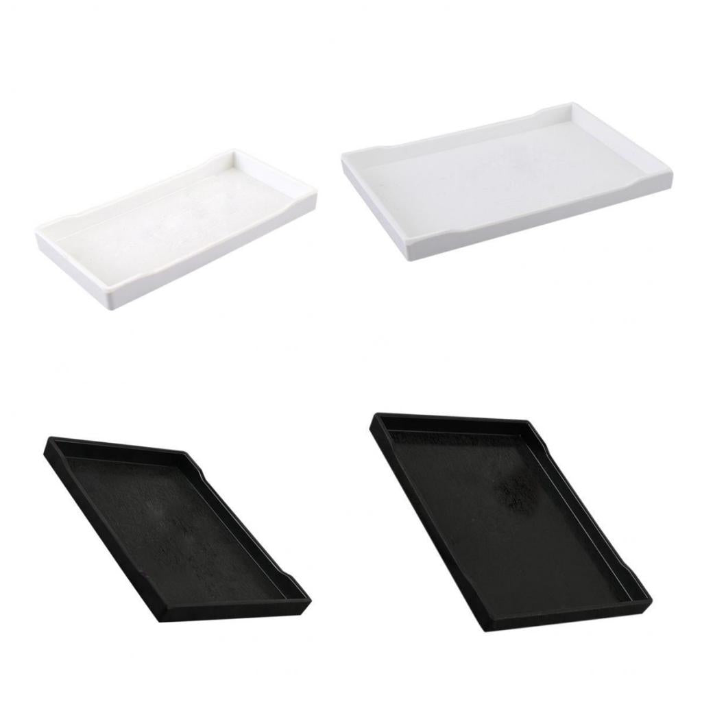 4x Melamine Hotel Serving Tray Dishes Cup Glass Cake Set 22.2cm 24.9cm