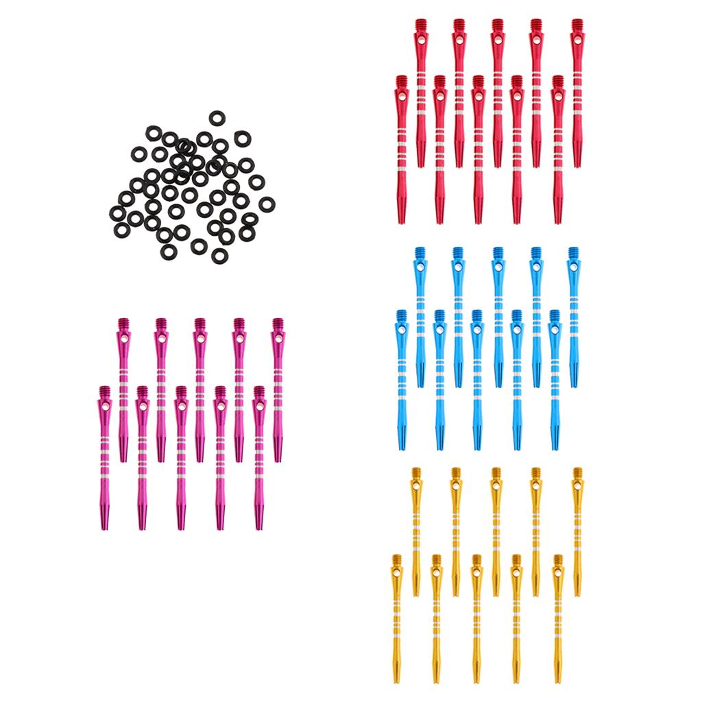 40 Pieces 52mm Aluminum Darts Shafts Dart Stems Throwing Fitting with O'ring