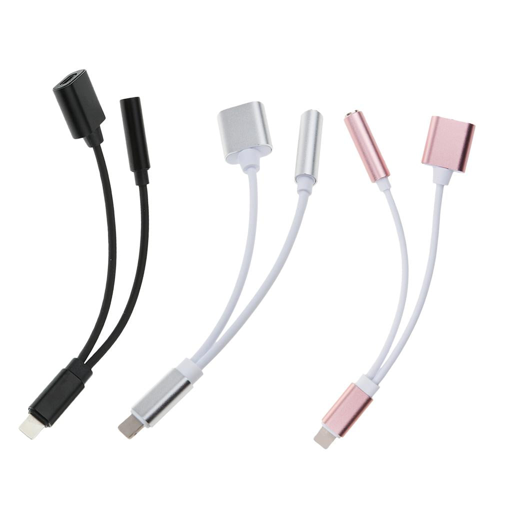 3 Pieces 3.5mm Headphone Audio Adapter Charger Cable For iPhone 7 8 Plus X