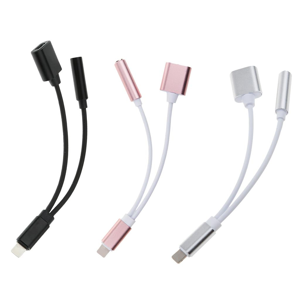 3 Pieces 3.5mm Headphone Audio Adapter Charger Cable For iPhone 7 8 Plus X