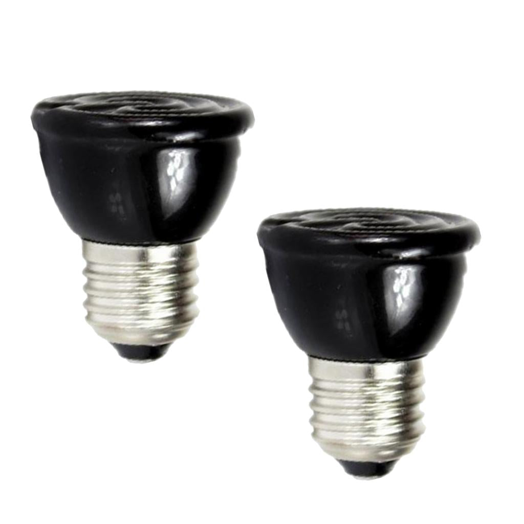 2 Pieces E27 Ceramic Pet Reptile Heat Lamp Infrared Heater Light Bulb 60W