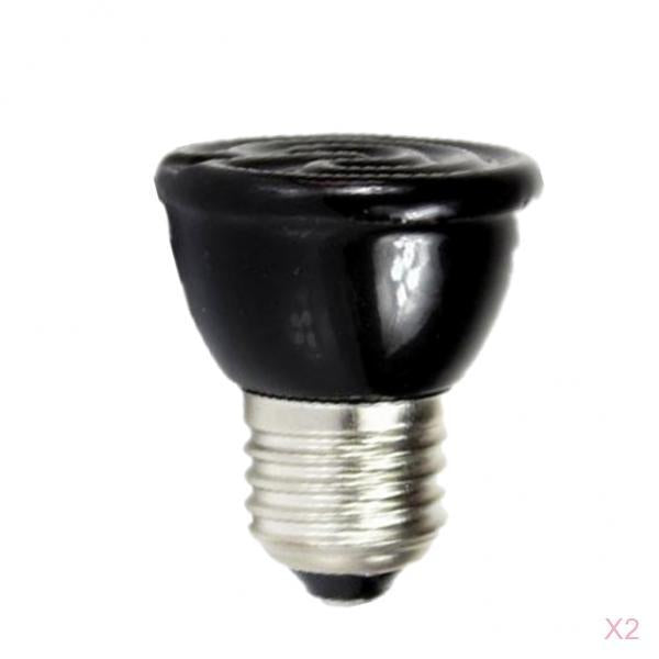 2 Pieces E27 Ceramic Pet Reptile Heat Lamp Infrared Heater Light Bulb 60W