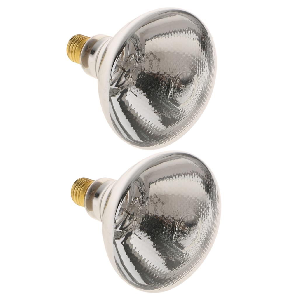 2x E27 Light Bulb Breeding Lamp Heat Emitter Infrared Heater Type 2 - 200W