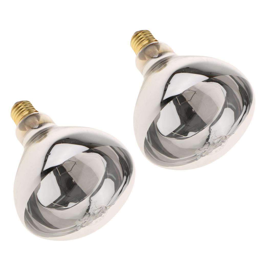 2x E27 Light Bulb Breeding Lamp Heat Emitter Infrared Heater Type 1 - 250W