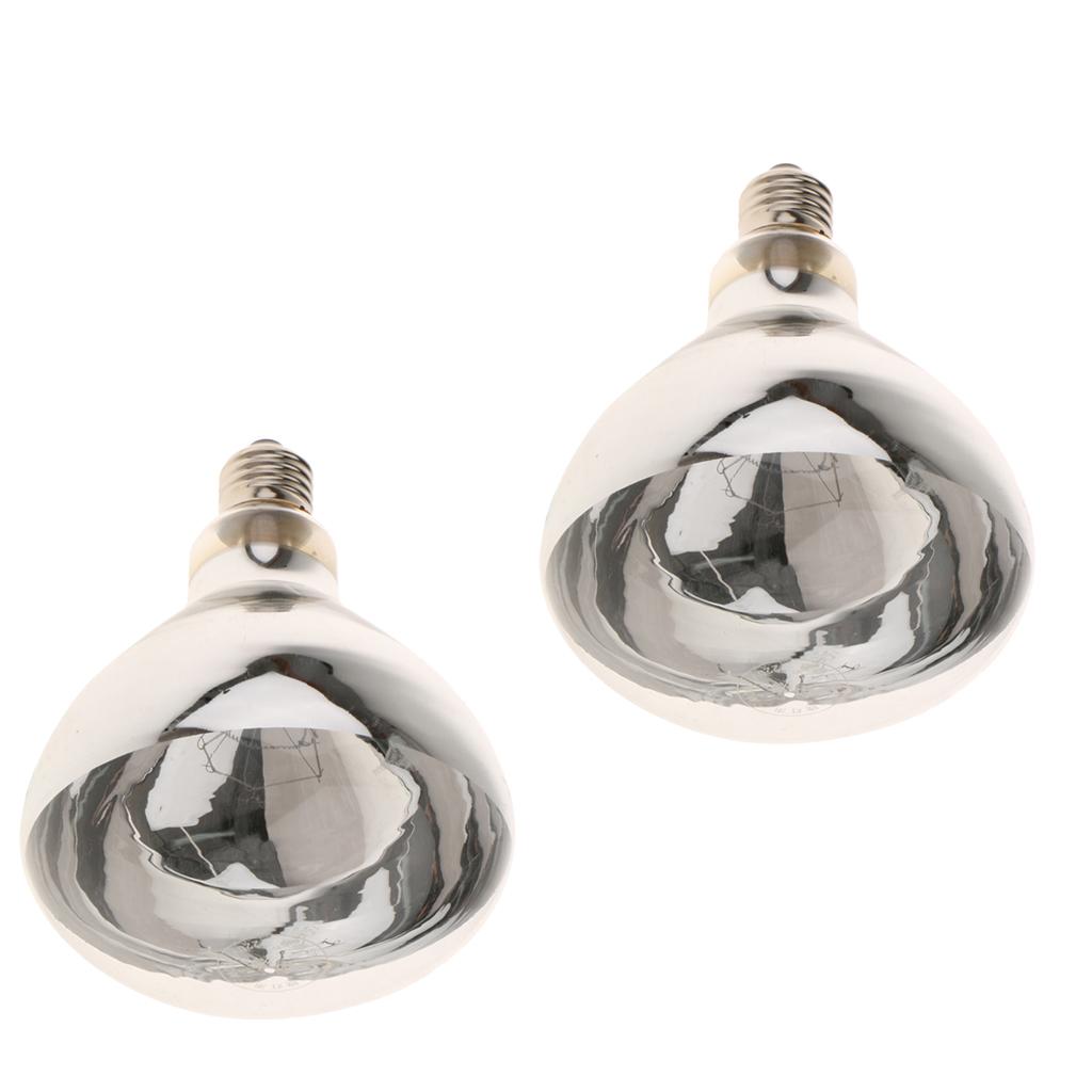 2x E27 Light Bulb Breeding Lamp Heat Emitter Infrared Heater Type 1 - 100W