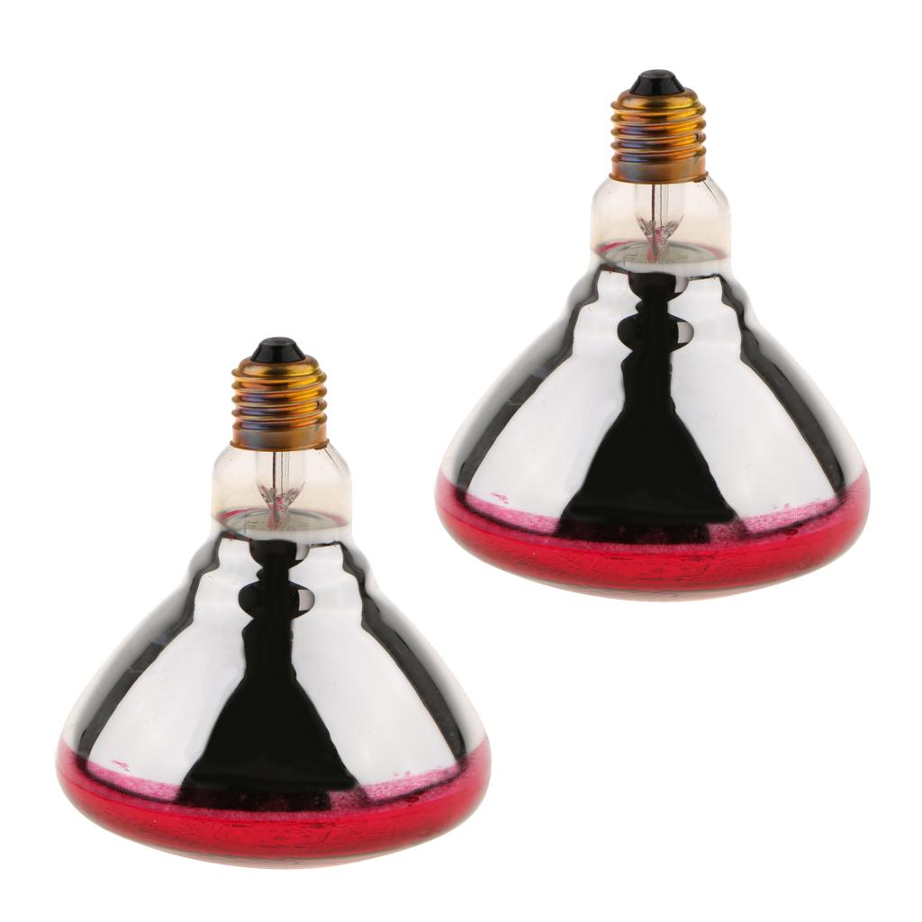 2x E27 Light Bulb Breeding Lamp Heat Emitter Infrared Heater Type 4 - 100W