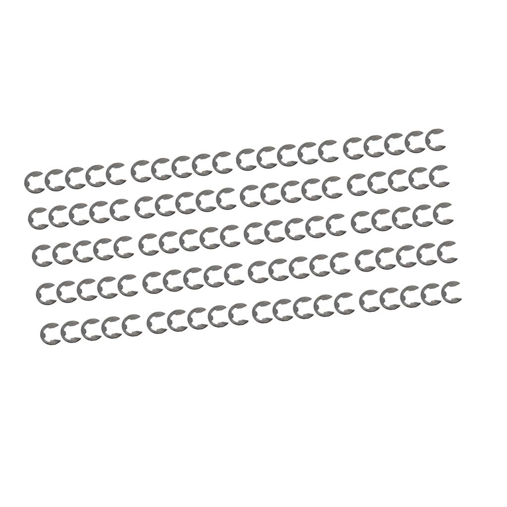 100 pieces Chainsaw E-Clip Assortment Black Fastener Set Retaining Ring Kit