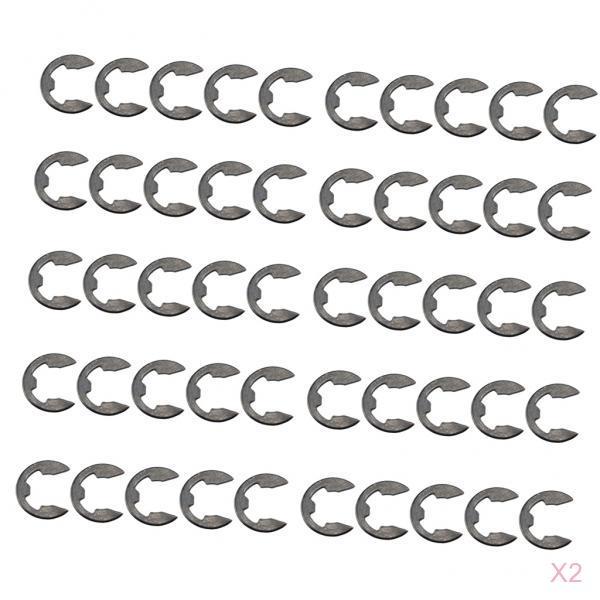 100 pieces Chainsaw E-Clip Assortment Black Fastener Set Retaining Ring Kit