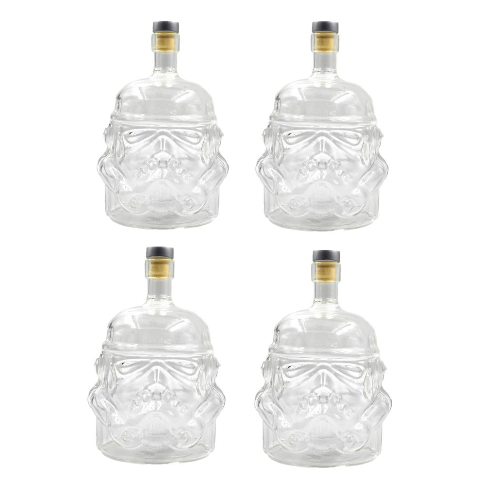 4 Pieces 650ml Clear Glass Decanter Wine Whisky Liquor Alcohol Glass Bottle