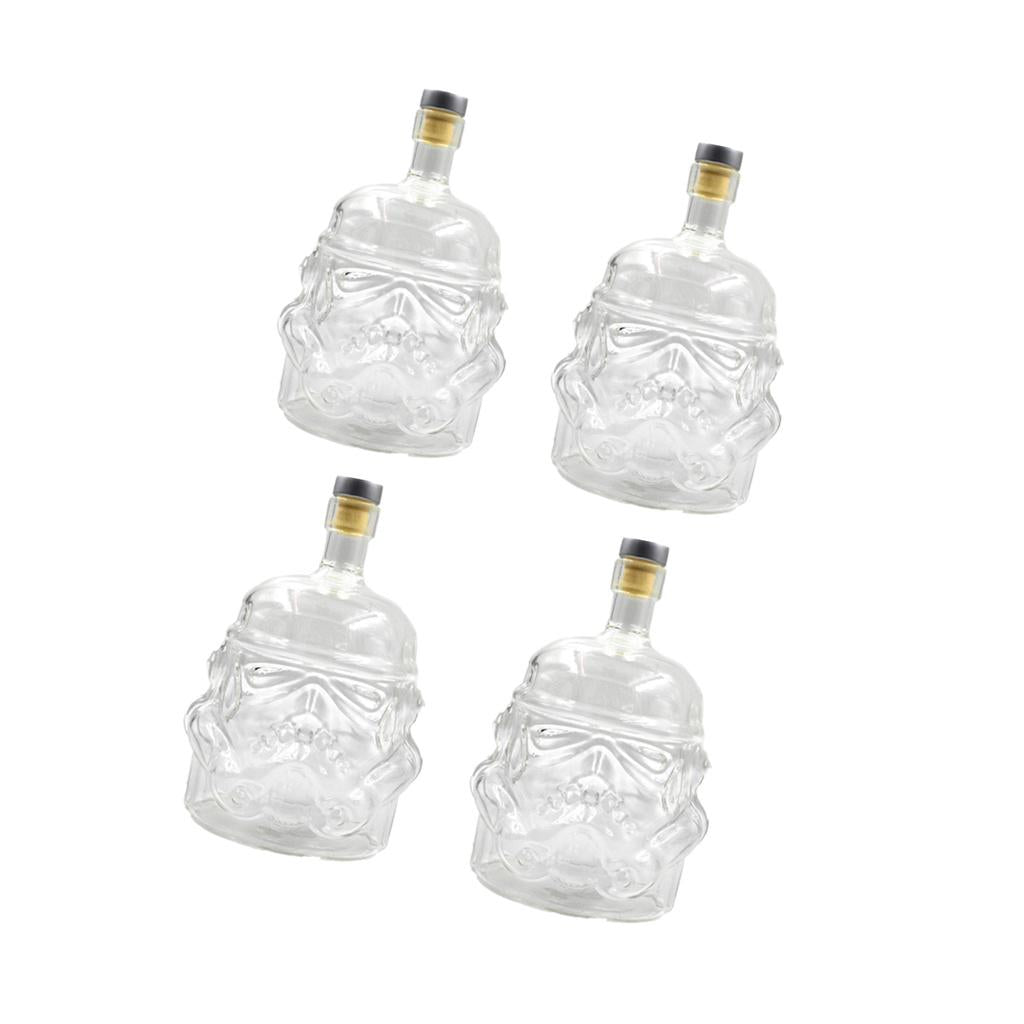 4 Pieces 650ml Clear Glass Decanter Wine Whisky Liquor Alcohol Glass Bottle