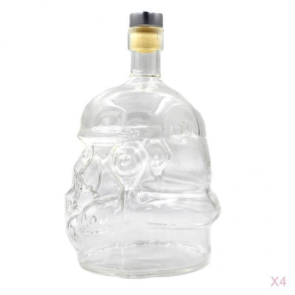 4 Pieces 650ml Clear Glass Decanter Wine Whisky Liquor Alcohol Glass Bottle