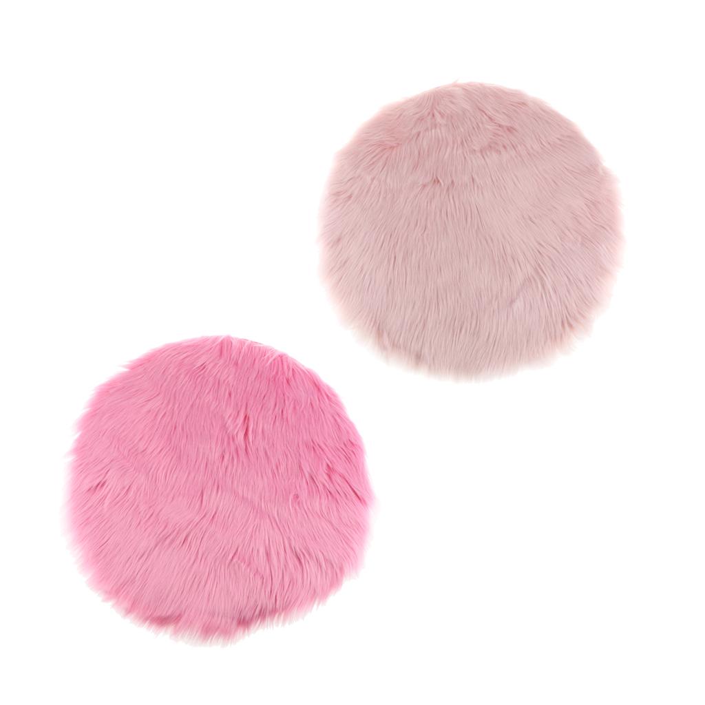 2Pcs 40cm Artificial Sheepskin Rug Home Floor Mat Carpet Seat Cushion
