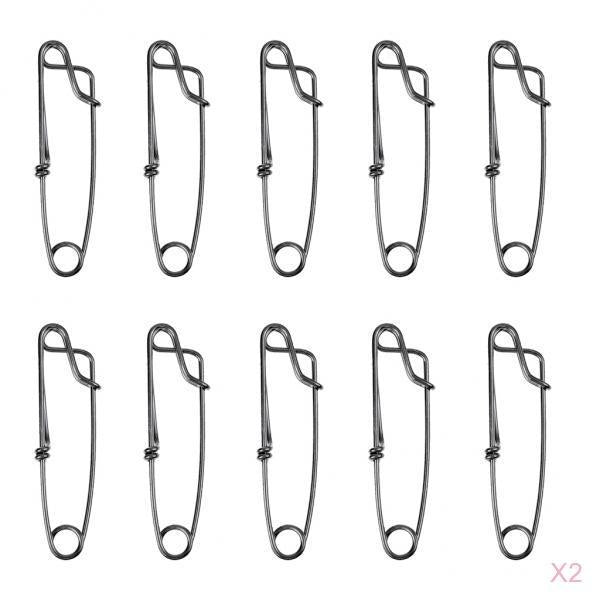 20Pcs Stainless Steel Long Line Longline Clip for Fishing Snapper or Shark S