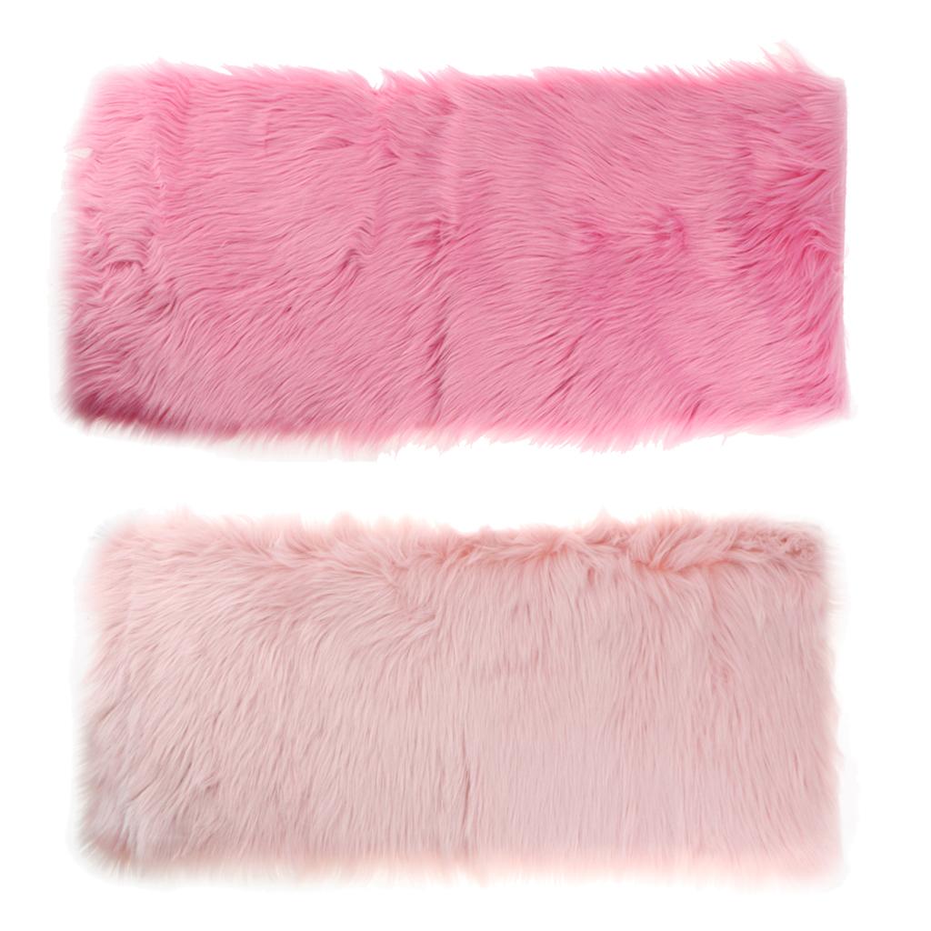2Pcs 40x90cm Artificial Wool Rug Floor Carpet Mat Chair Seat Cushion