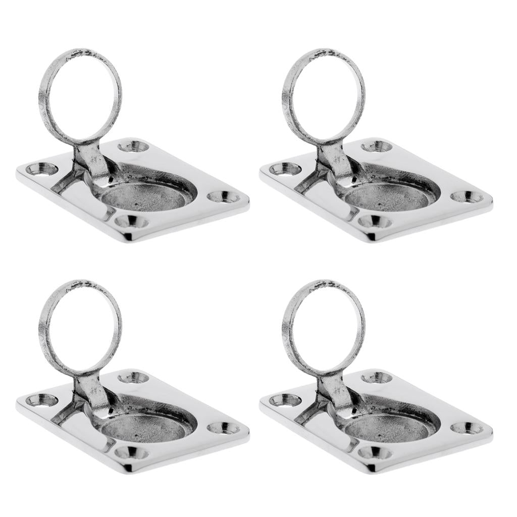 4 Pieces Stainless Steel Flush Pull Lift Ring Handle for Boat Hatch Locker
