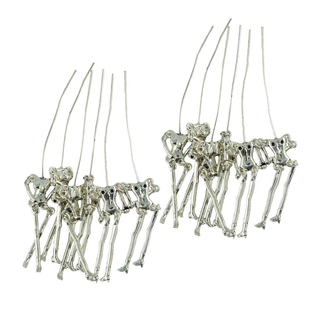 12PCS Tibetan Silver Human Skeleton Body Fit DIY Dolls Pendant Jewelry