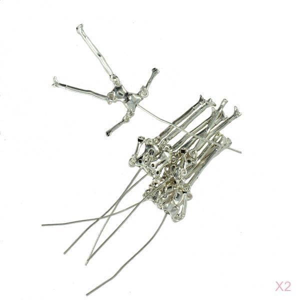 12PCS Tibetan Silver Human Skeleton Body Fit DIY Dolls Pendant Jewelry