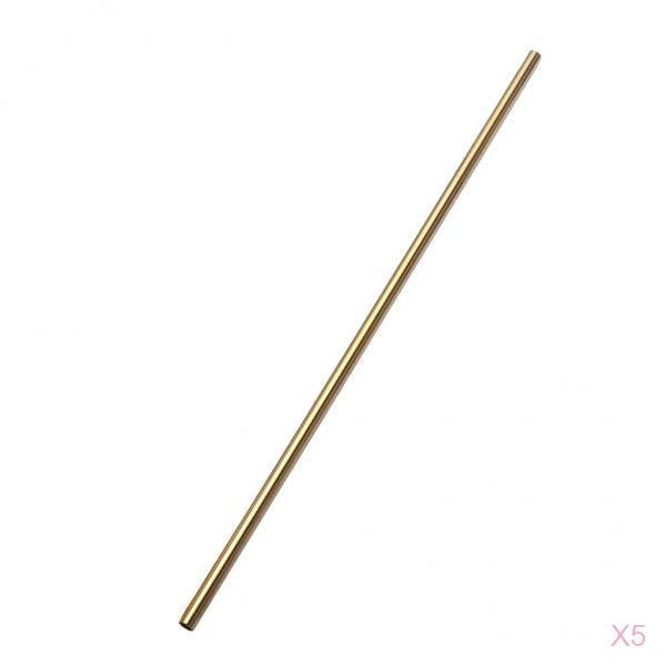 5 Pieces Straight Stainless Steel Cocktail Drinking Mixing Straw Gold