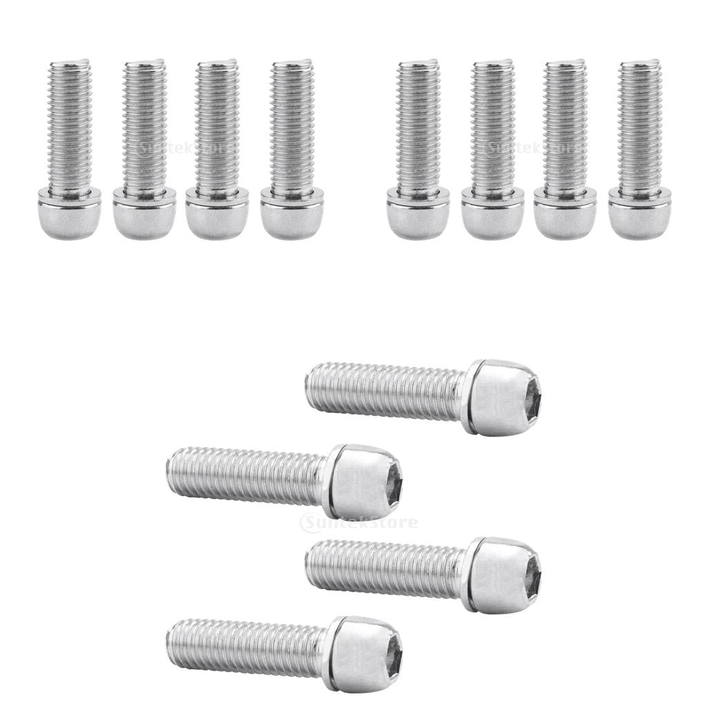 12Pcs Bicycle Stem Screws Water Bottle Cage Bolts Socket Screws Silver M7