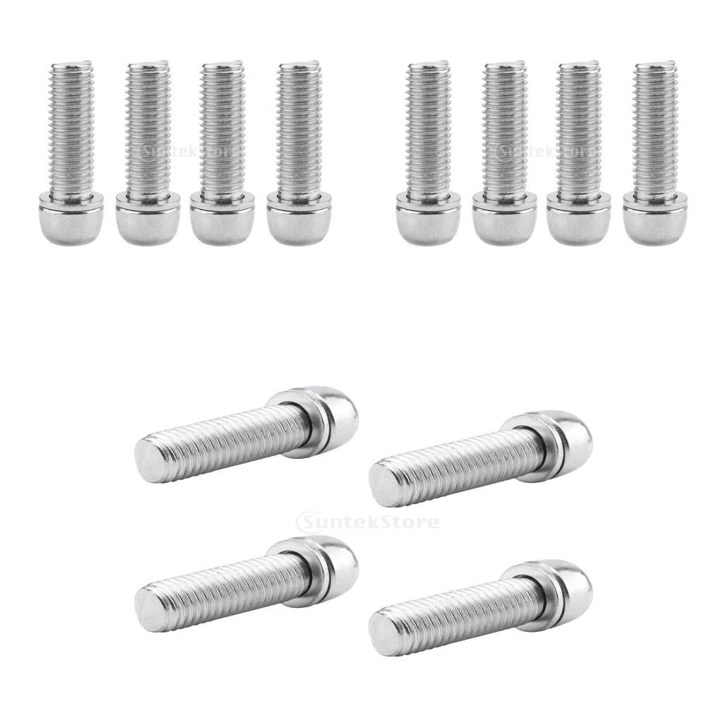 12Pcs Bicycle Stem Screws Water Bottle Cage Bolts Socket Screws Silver M7