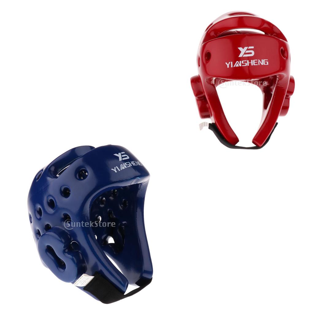2pcs Boxing Martial Arts Headgear Face Protector KickBoxing Red Blue