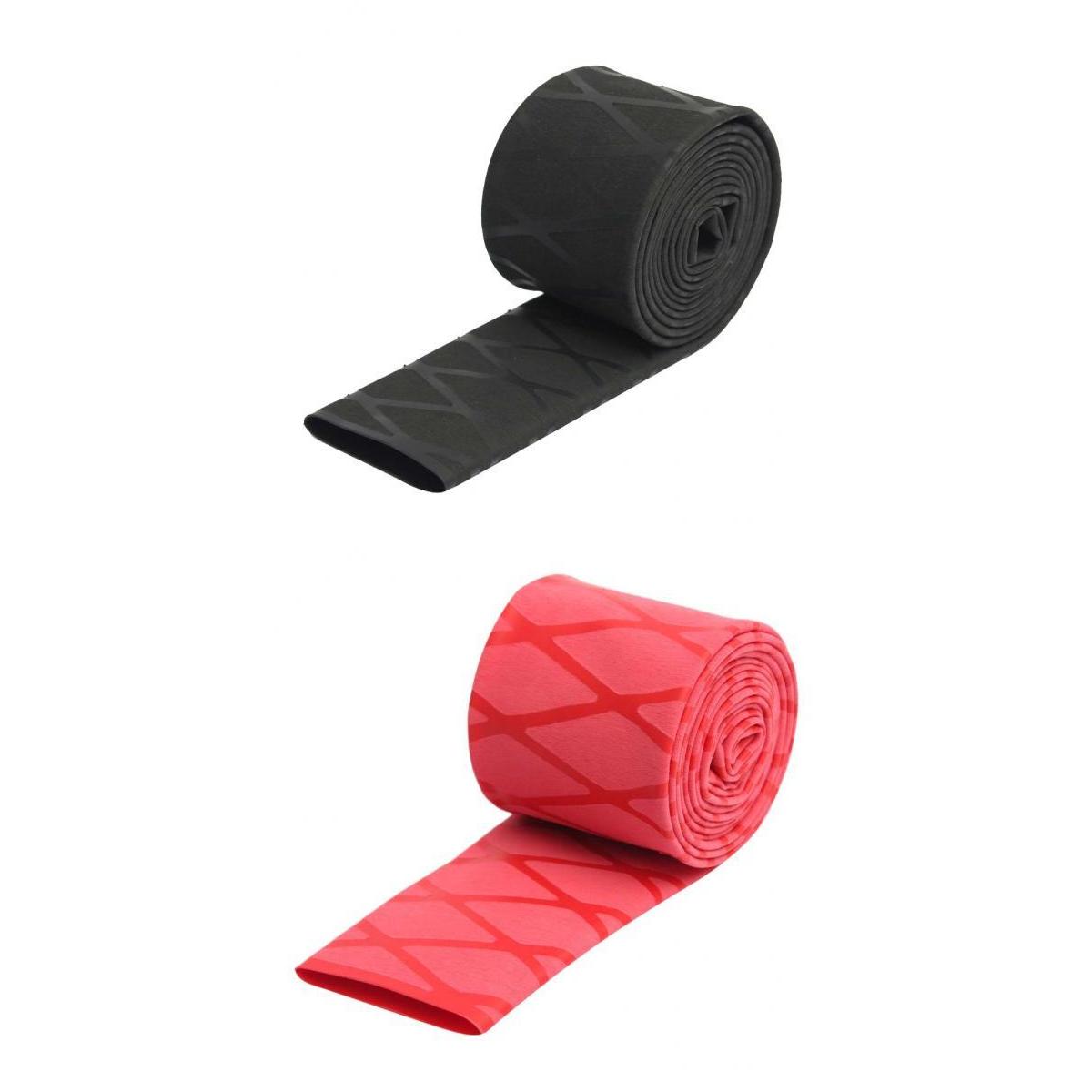 2pcs Non-Slip Heat Shrink Tubing Grip Fishing Rod Racket Sleeves Black Red