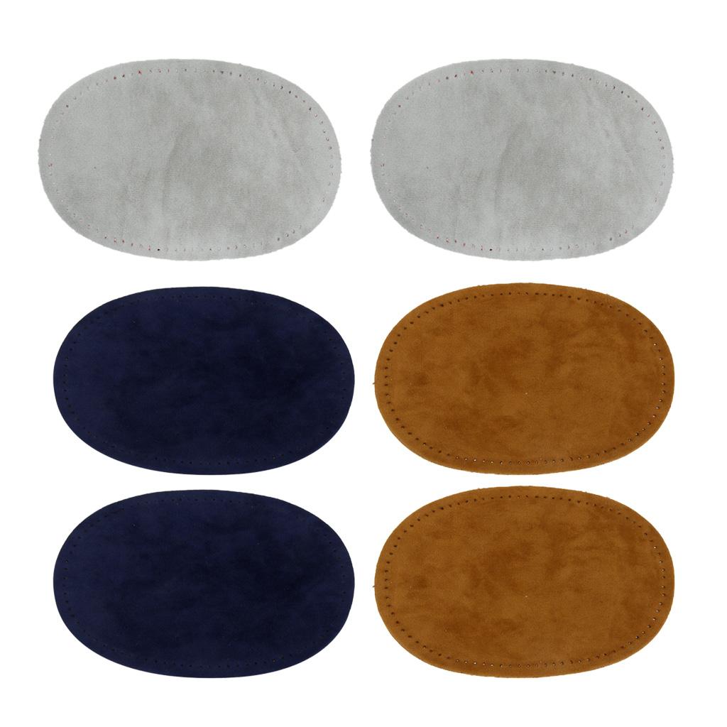 3 Colors Elbow Knee Patches Repair Craft Sewing Applique Blue Grey Camel