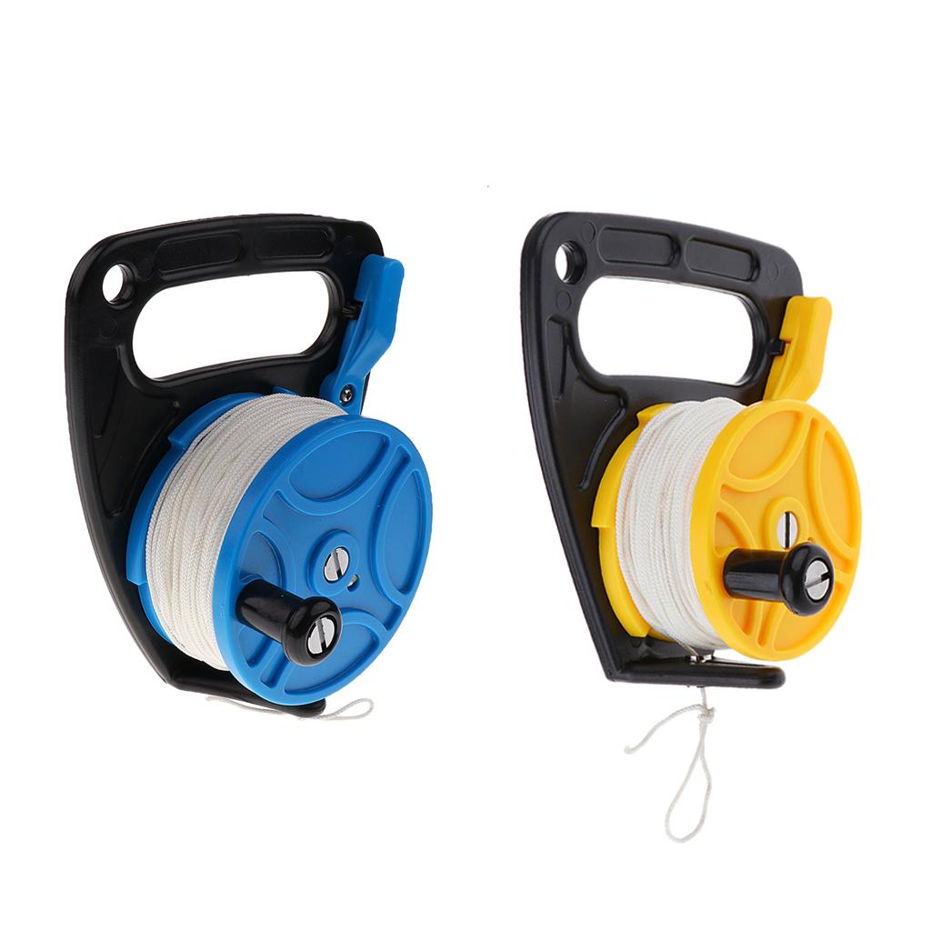 2Pcs Safety Scuba Diving Multi Purpose Dive Wreck Cave Reel with Handle Line