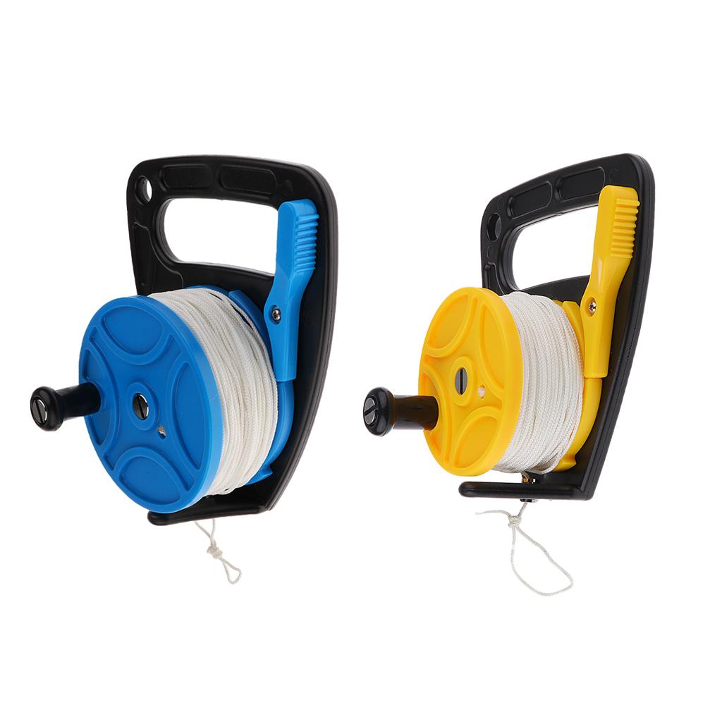 2Pcs Safety Scuba Diving Multi Purpose Dive Wreck Cave Reel with Handle Line