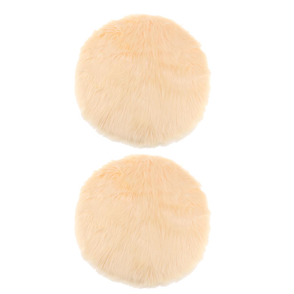 2 Artificial Sheepskin Rug Home Floor Mat Carpet Seat Cushion Beige