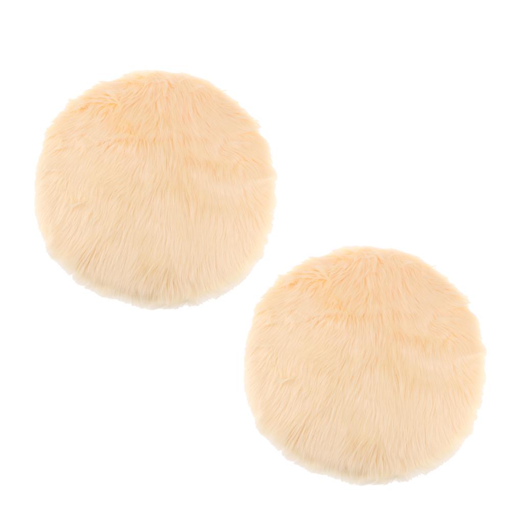 2 Artificial Sheepskin Rug Home Floor Mat Carpet Seat Cushion Beige