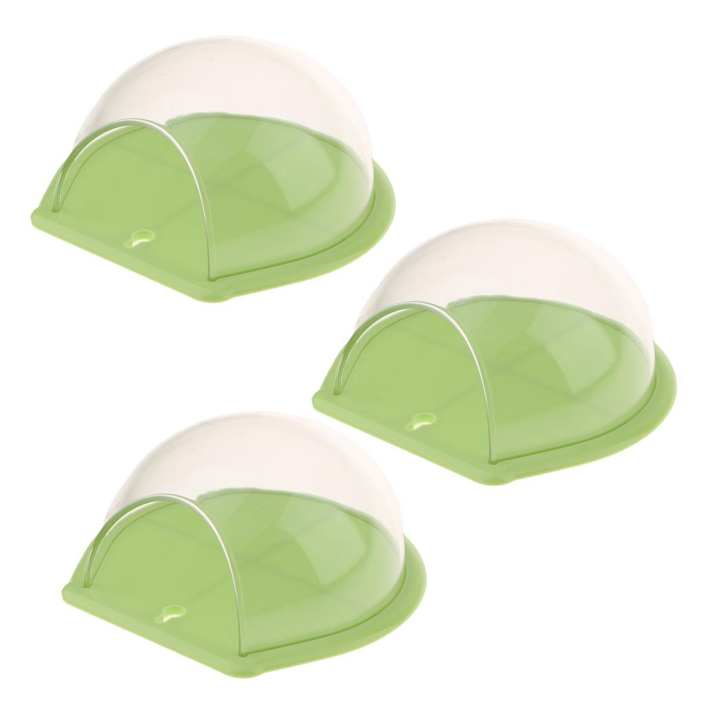 3Pcs Wall Mount Fish Bowl Acrylic Pot Aquarium Tank Hanger Home Decor Green
