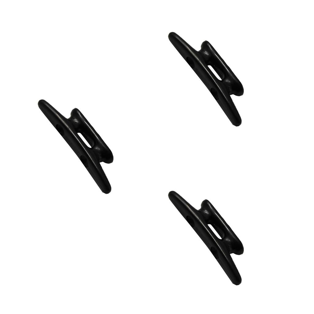 3 Pieces 3 Black Nylon Closed Base Marine Boat & Dock 3 inch Cleat"