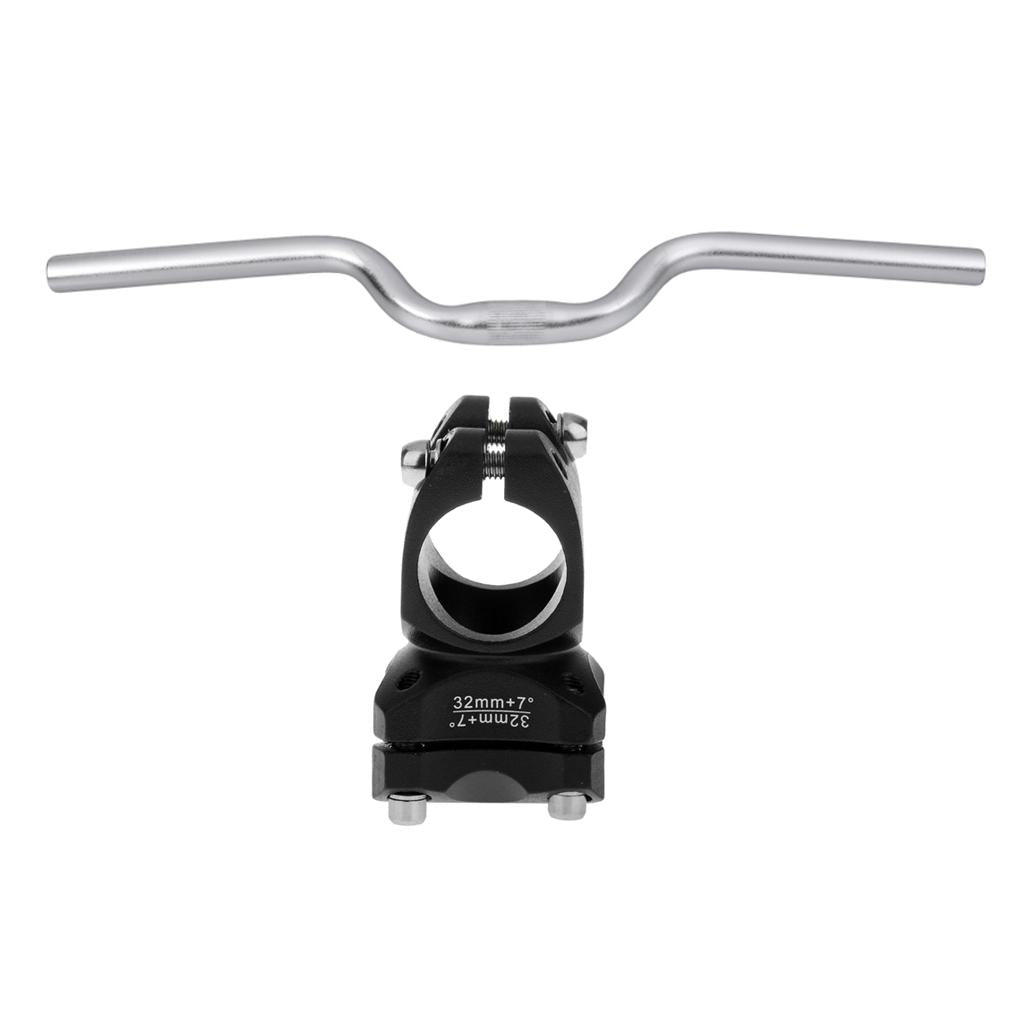 Bicycle Handlebar Cycling Bike Riser Bar 25.4mm + Bike Handlebar Stem 25.4mm