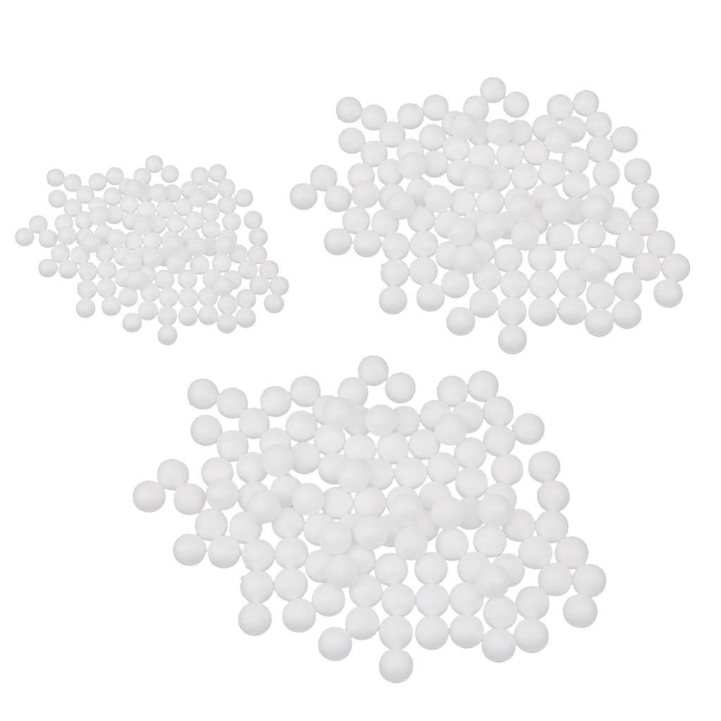 300 Pieces White Styrofoam Foam Balls for DIY Craft 10mm 20mm 27mm