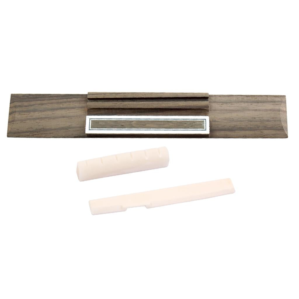 Classical Guitar Rosewood Bridge+Bone Saddle Nut Set for Guitar Replacement