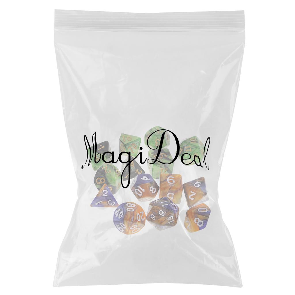14 Pieces Polyhedral Dices Set for Dungeons and Dragons RPG Board Games