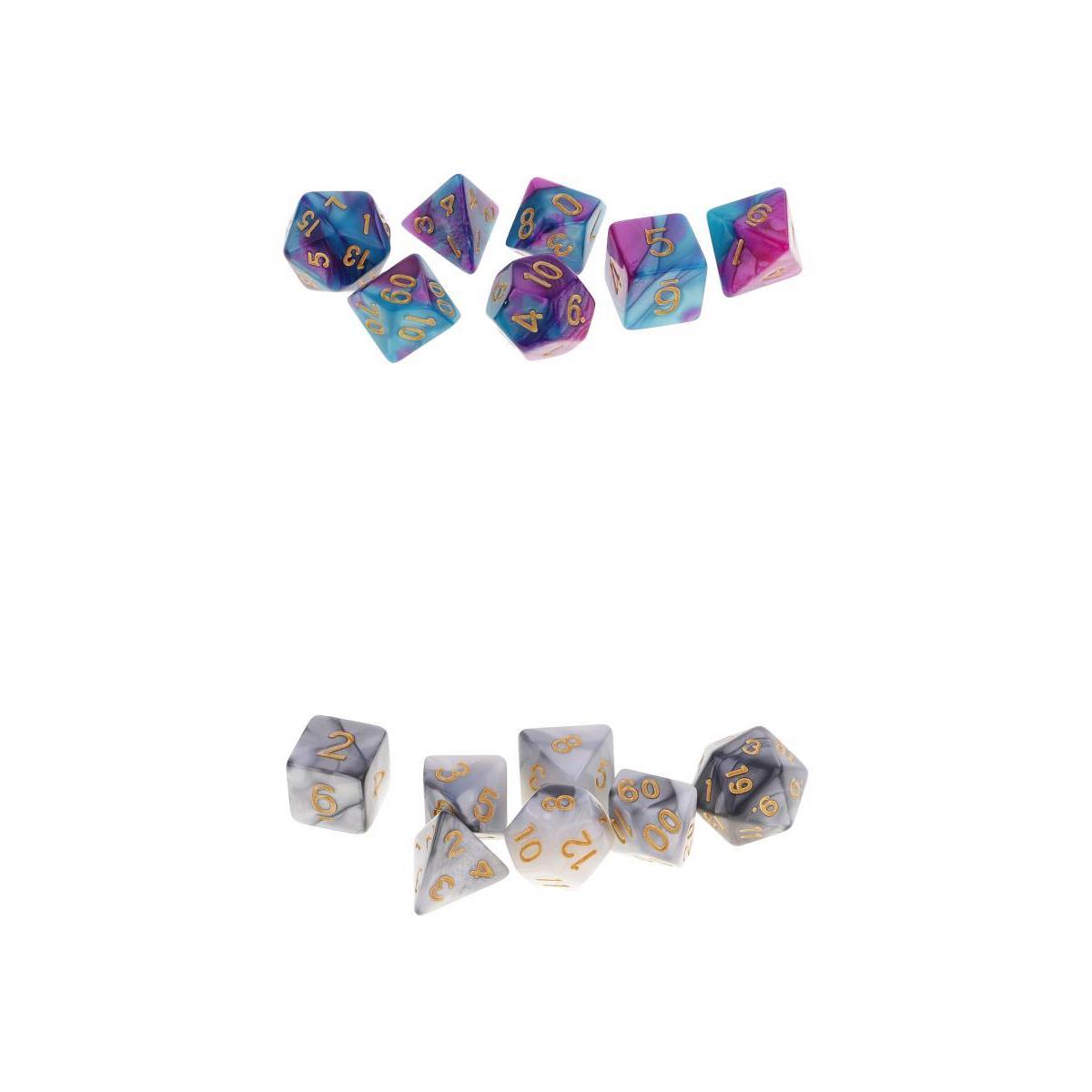 14 Pieces Polyhedral Dice Set for Dungeons and Dragons TRPG Board Games