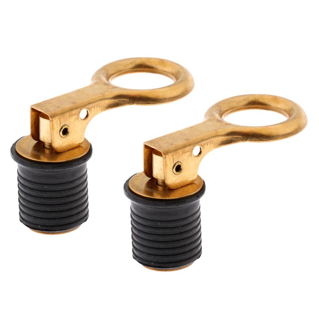 2 Pieces Brass Snap Flip Style Boat Bailer Livewell Hull Drain Plug Fittings